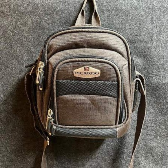 Ricardo Beverly Hills Small Brown Backpack Mini Travel Bag Purse - Picture 1 of 5